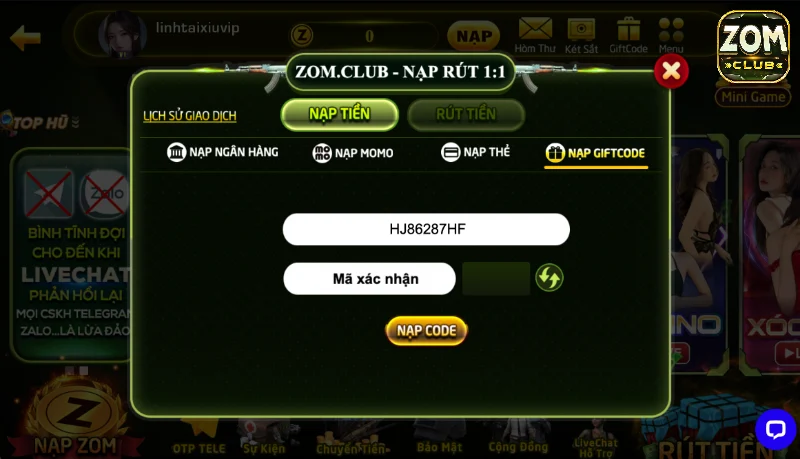 Hướng dẫn nạp tiền Zomclub hiệu quả với mọi phương thức