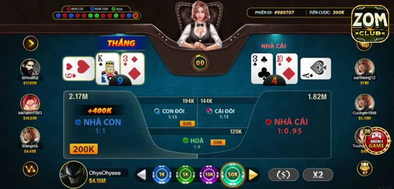Thuật ngữ trong Baccarat Zomclub